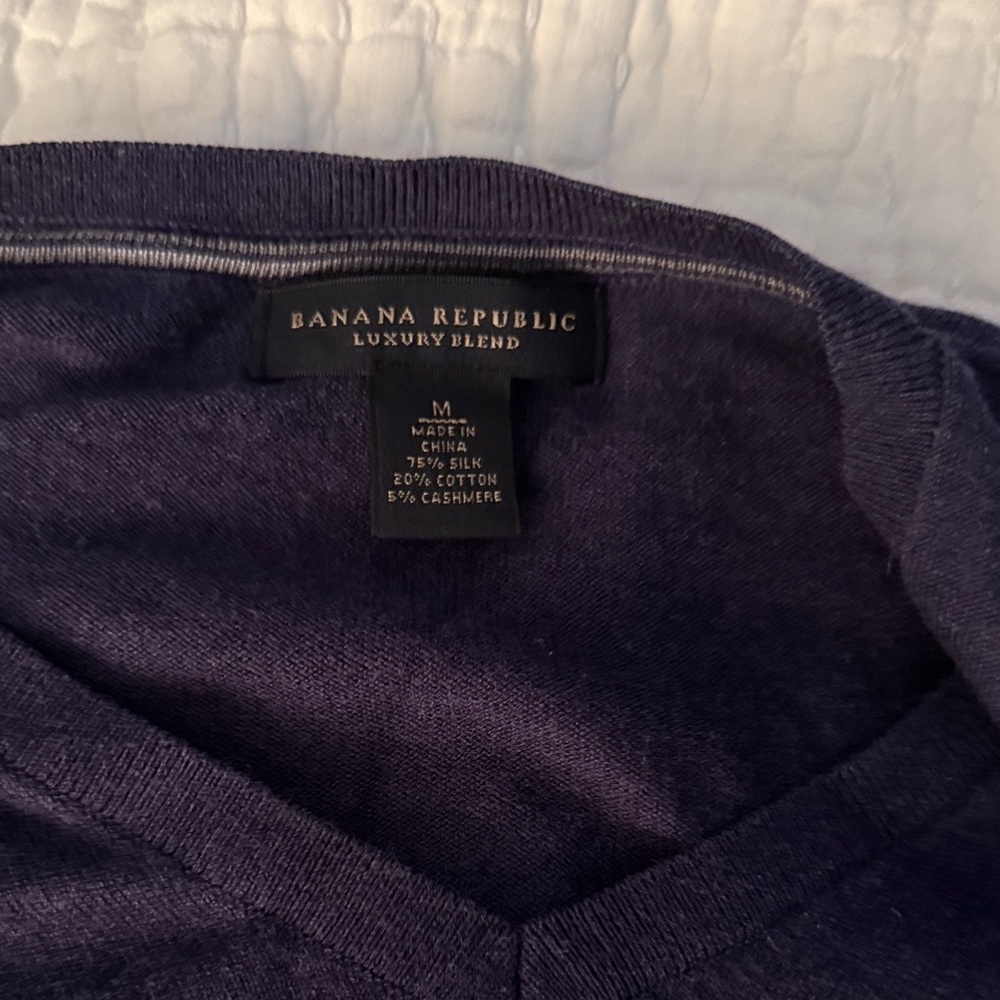 Banana Republic Men's V-Neck Sweater in Deep Purple